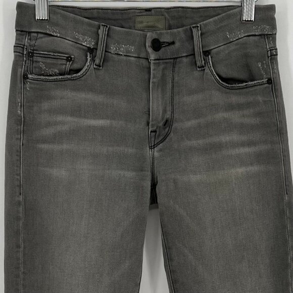 Mother Womens Looker Ankle Fray Skinny Jean Size 26 Gray Denim Distressed USA - Picture 4 of 16